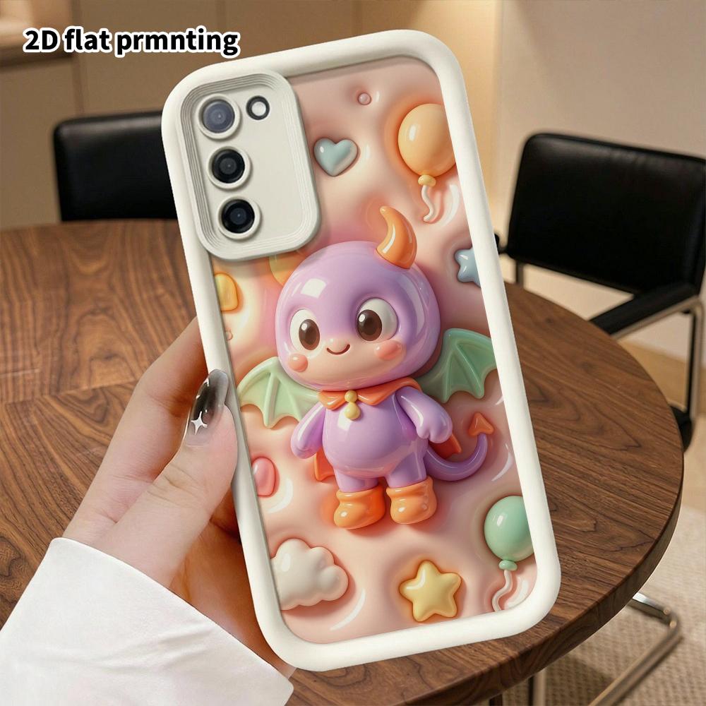 Phone case: 2D flat design suitable for Samsung Galaxy A34 A35 M05 M06 S20 S22 S21 FE Plus 5G protective case, purple little devil, perfect Christmas 