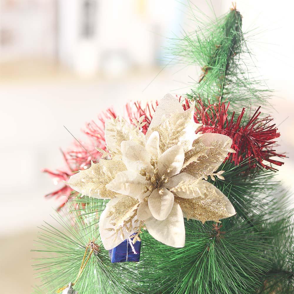 Gift Wreath Accessories Glitter Fake Flowers Christmas Tree Ornaments Artificial Christmas Flowers