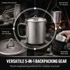 Foldable Handle Camping Water Cup With Lid Outdoor Tableware Portable Titanium Mug  Picnic