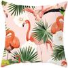 Pink Flamingo Pillow Case Decoration Holiday  Happy Birthday Party Hawaii Tropical,(3)