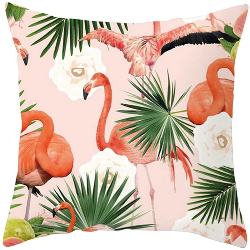 

Pink Flamingo Pillow Case Decoration Holiday Happy Birthday Party Hawaii Tropical,(3) 66x66cm