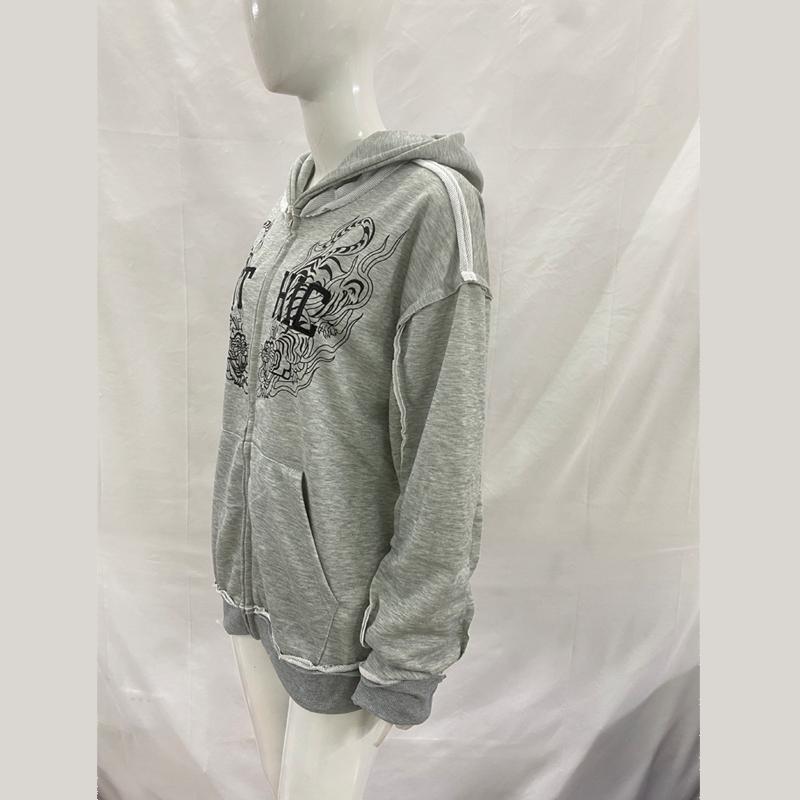 Модний європейський та американський вуличний стиль, персоналізований двошаровий фальшивий двосекційний повсякденний худі на блискавці