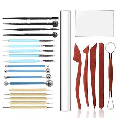 25-piece Pottery and Clay Tool Set Pottery and Clay Carving and Making Combination Art Supplies Set