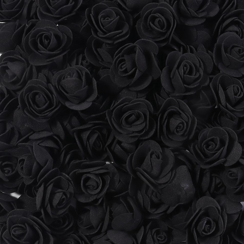 50pcs PE Foam Rose Head 3.5-4.5cm Artificial Flower For DIY Wedding Birthday Party Rose Bear Valentine's Day Gifts Garland Decor