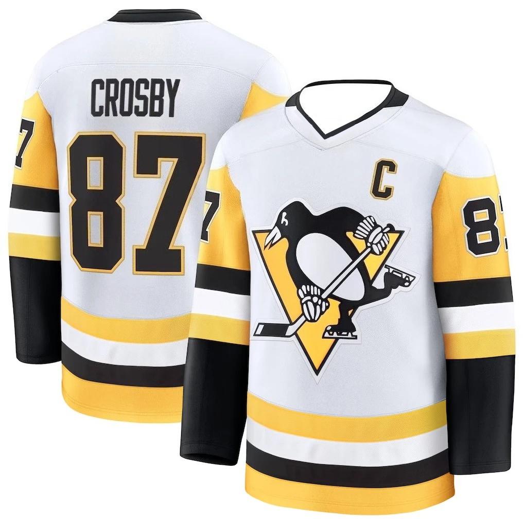 Hockey Jersey White/Yellow/Black Striped Design Apparel for Fans & Collectors 3d Prints T-shirt Long V-neck T Shirt