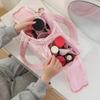 Cotton Solid Color Cosmetic Bag Kawaii Make Up Pouch Bag Soft Portable Toiletry Bag  Storage