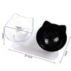 Non-Slip Double Cat Bowl with Elevated Design and Cat Ear Shaped for Pet Food