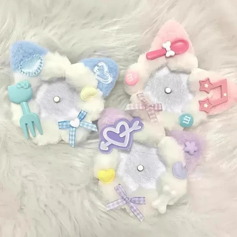 1 Piece Cute Fashion Badge Pin Holder Cartoon Kitten Ear Anime Kpop Badge Cover Case Student Portable Sweet Badge Storage Bag