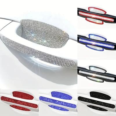 10 Pièces Autocollants Poignée de Porte de Voiture Cristal Diamant Universel Pailleté Autocollants Protecteurs de Poignée de Porte Accessoires de Décoration de Voiture