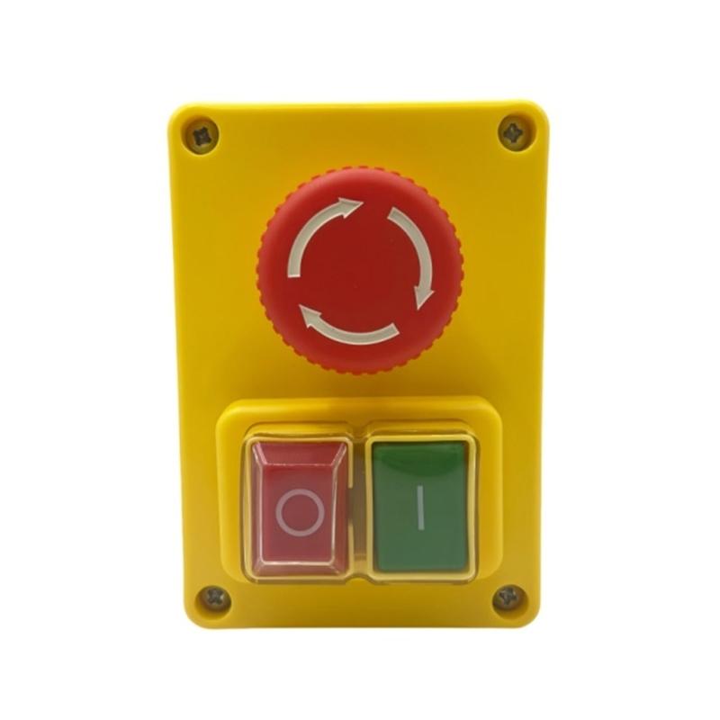 High Current Push Button Switches 250V 16A 5 Pin Connector Heavy Duty Emergency Stop Push Button for Workshop Equipment