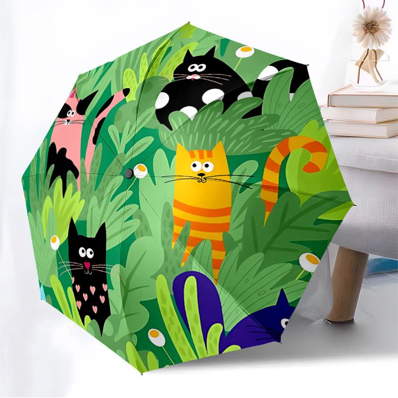 1pc Cat Garden Automatic Open/Close Umbrella, Formal Events - Ideal Gift for Family or Friends, Outdoor Accessory yy251211131