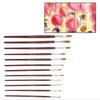 12Pcs Wine Red Nylon Hair Drawing Brush Art Painting Set Tool(flat)