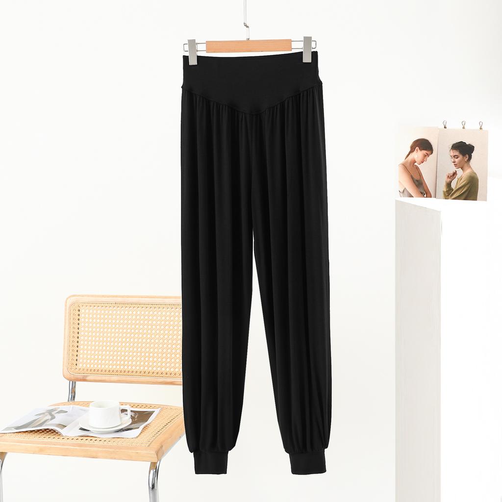 Modal Women's Harem Pants - Spring/Summer Solid Color High-Waisted Draped Loose-Fit Casual Yoga Dance Sport Pants