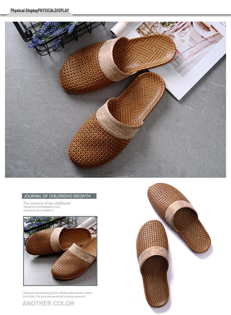 Unisex Summer Indoor Non-Slip Linen Slippers