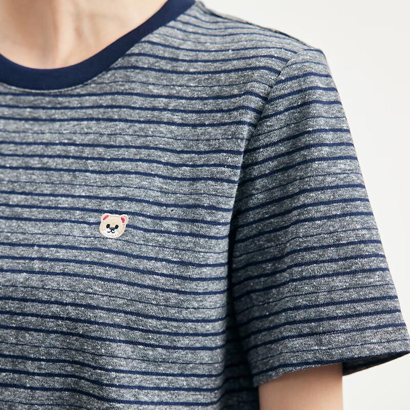 JOY SPEAKER Women's Striped Round Neck T-shirt