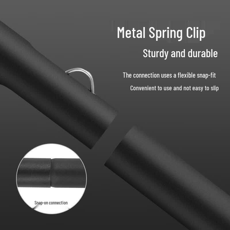The Primitive 2.4M 4-Section Thickened Steel Awning Poles (Black, 2-Pack)