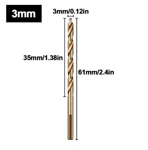 

1-13mm Cobalt HSS Twist Drill Bit Straight Shank Hex Carbide Tip for Metal Stainless Steel Iron 304 Drilling