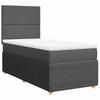 Boxspringbed met Matras Donkergrijs 80 x 200 cm Stof