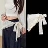 Lace Ruffle Triangle Hair Scarf Short Skirt Half Skirt Butt Curtain Pastoral Headscarf Stacked Trim Apron Knitting Headdress New