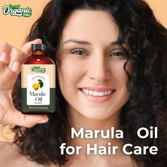 Organic Zing Marula Oil Pure & Natural for Skin, Face, Hair Care, Aromatherapy, Diffuser, Conditioner - 30ml