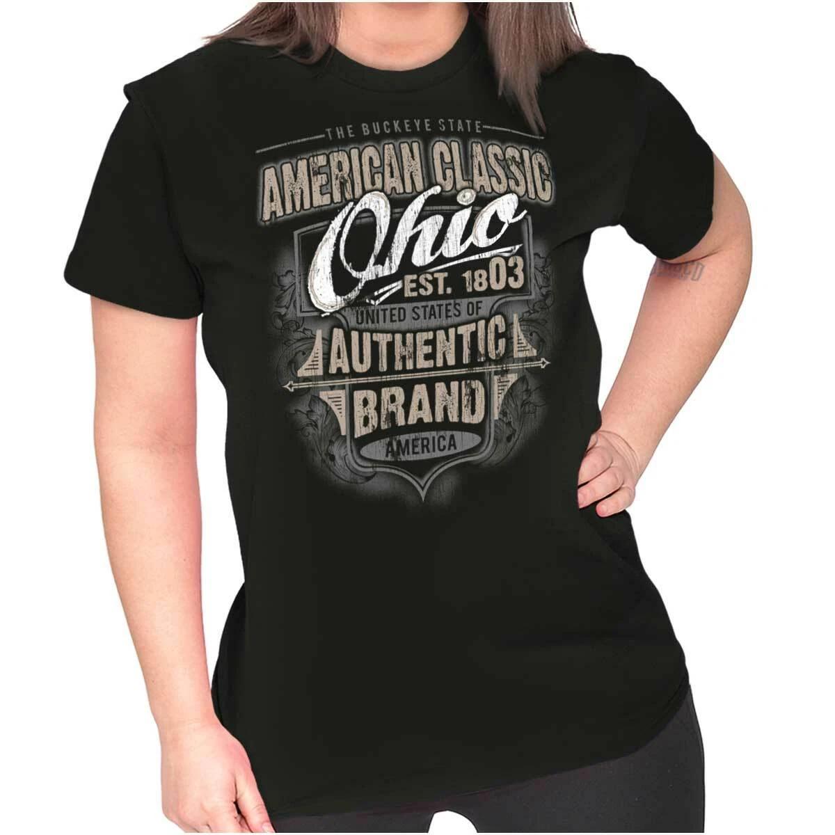 Ohio American Souvenir Country OH USA Gift Womens Top Junior Graphic Tee S