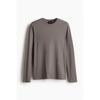 H M sliM Fit Jersey Top Dark Grey