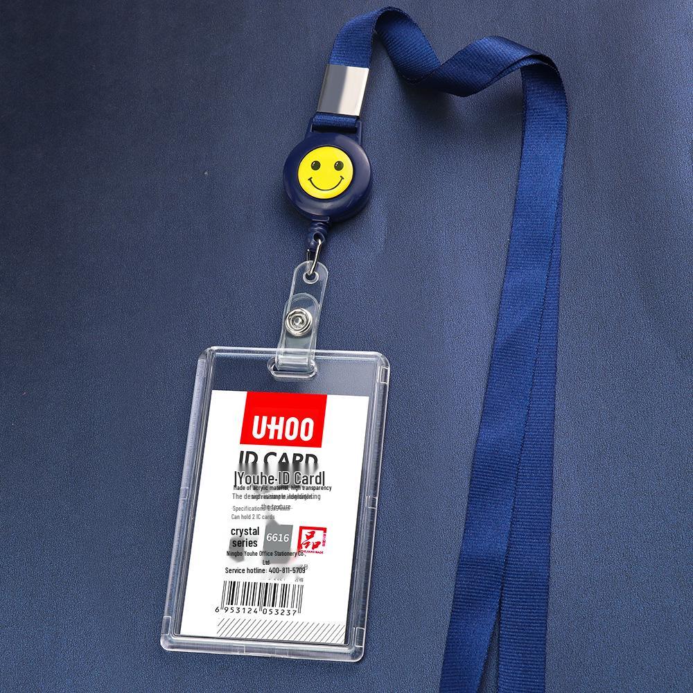 Acrylic Stretchable Badge Holder with Retractable Lanyard for Student or Employee ID Cards