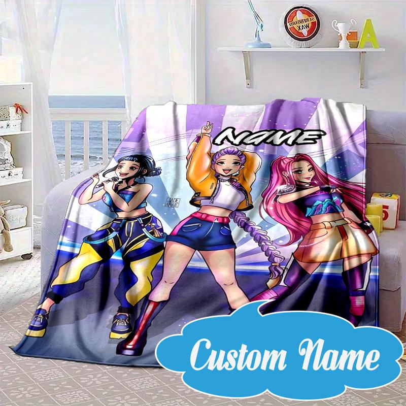 Custom Name Fantasy Friends KPop Blanket bed sofa Blanket Flannel Blanket for Camping, Hiking, Picnic Essentials,gift for Fan family