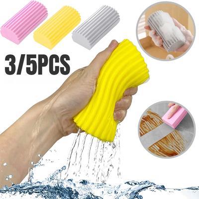 5PCS PVA Sponge Damp Clean Duster Sponge Water Absorption Cleaning Sponge Portable Kitchen Window Cleaning Brush Cleaning Supplies