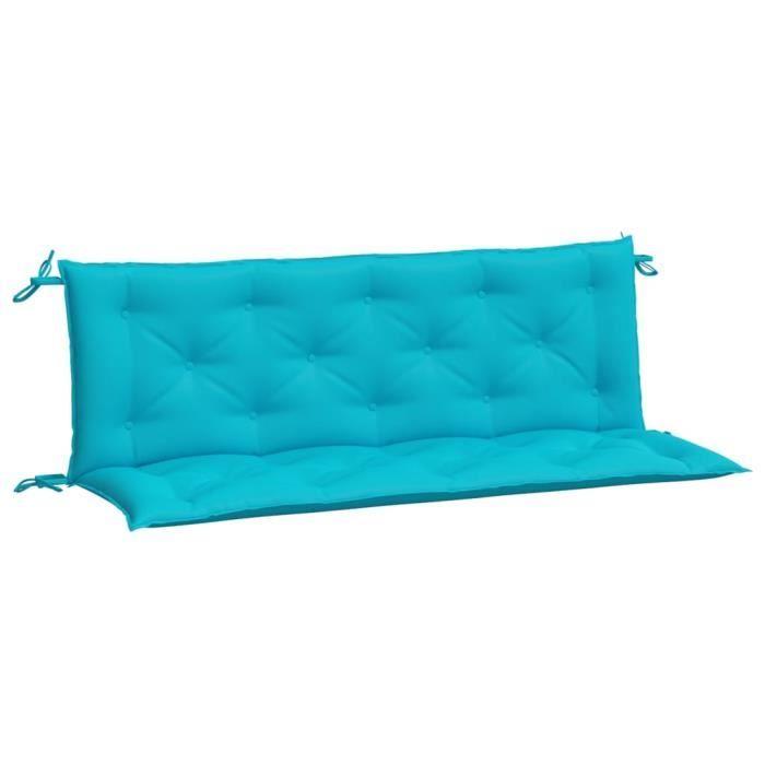 VidaXL Coussins de banc de jardin lot de 2 turquoise 150x50x7 cm tissu 361715