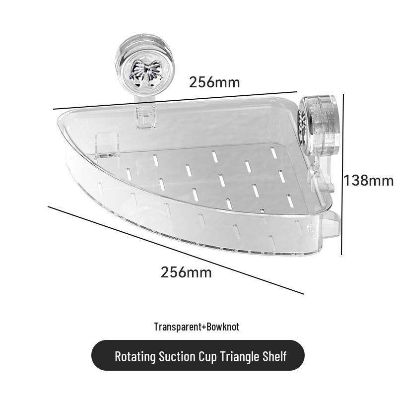Wandmontiertes Eckregal mit Saugnapf – Bohrfreie Dreieckablage für Bad & Toilette