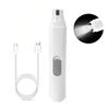 USB Rechargeable Electric Dog Nail Grinder Quiet Operation LED Lighting Pet Nail Trimmers With Polisher Wheel 500 MAh Battery