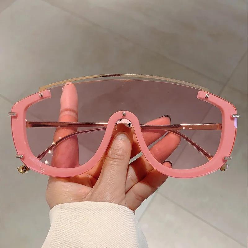 Men Women New Fashion Metal Large Frame Sunglasses Trendy Luxury Brand Design Sunglasses Outdoor Uv400 Eye Protection Eyewear