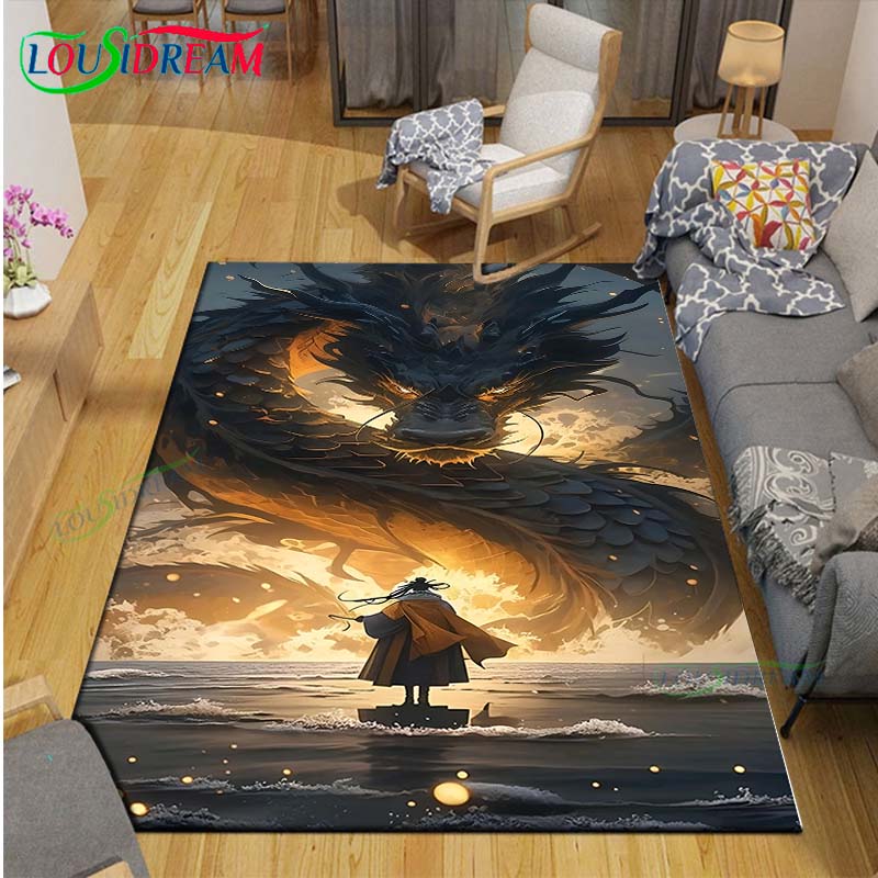 Hot Fashion Chinese Dragon Print Carpet Outdoor Rug Area Rug Non-slip Carpet Bedroom Decor Carpet for Room Gift