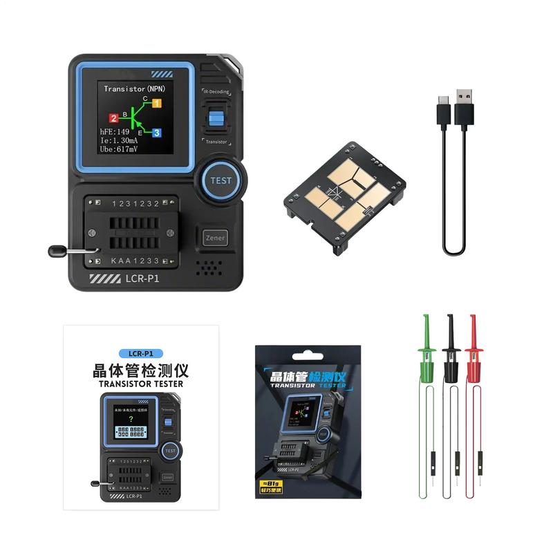 LCRP1 Transistor Tester Diode Triode Transistor Capacitance Meter Resistance LCRESR Meter Multifunctional Tester Tool