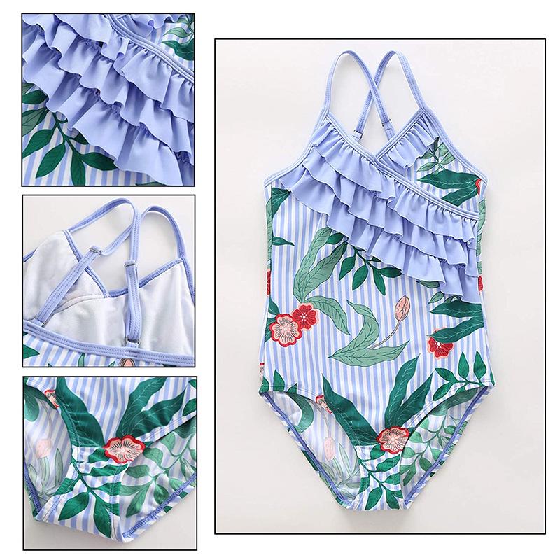 Girls' Summer Quick-Dry Printed Swimwear - Sling Swimsuit for Children