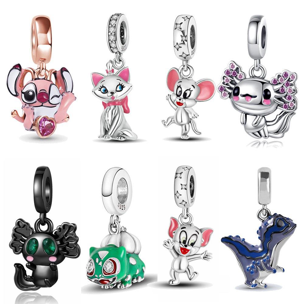 S925 Silver Handmade DIY Cute Animal Unicorn Fox Pendant Charm Accessory Jewelry