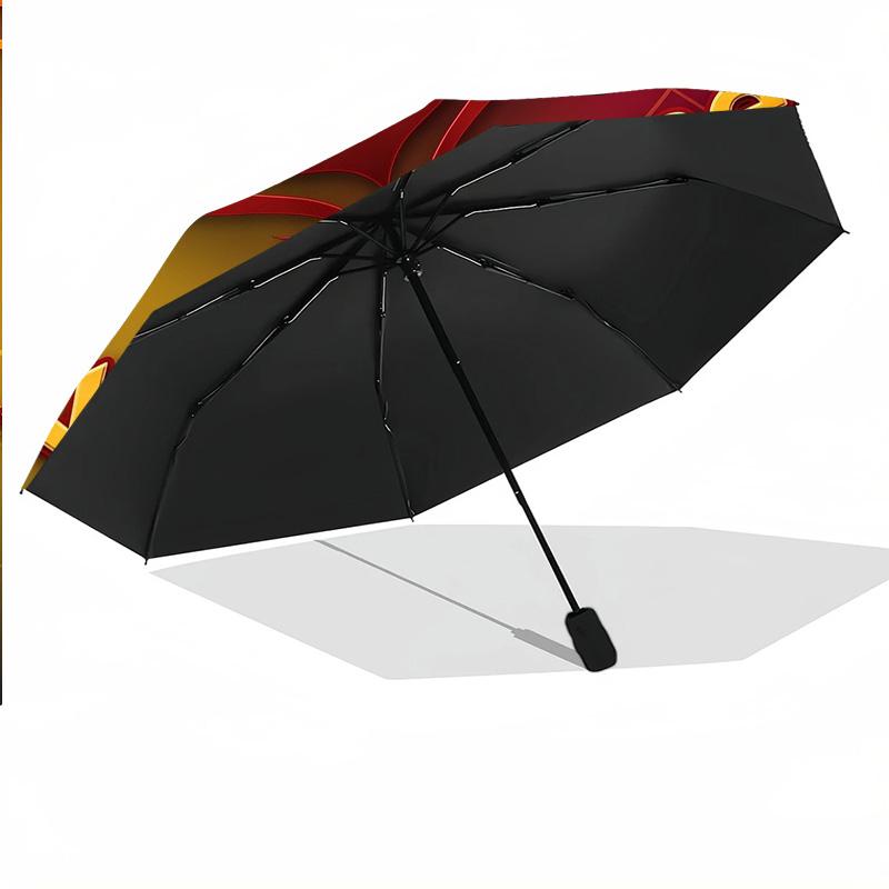 8 Rib Auto Folding Umbrella Galatasaray FC Print Custom Name Text Portable Rain Gear