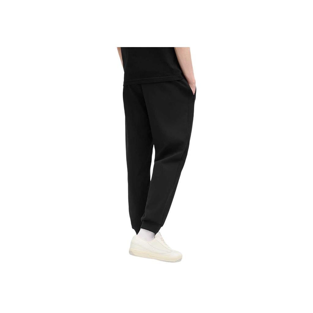 FILA Milano Series Versatile Comfortable Tapered Knit Casual Pants Men bottoms Black F11M515604FBK