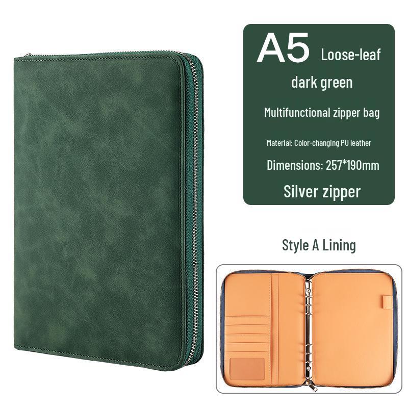 Custom Business Notebook with Zipper Bag - Multifunctional A6/B5 Notepad & Manager Folder