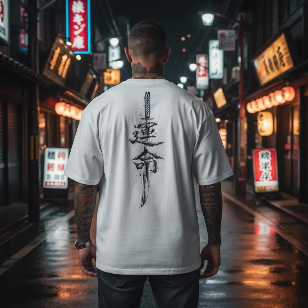 Japanese Samurai Sword Pattern Tshirt Unisexs Tshirt Summer New Item Suitable For Both Unisex And Unisex Casual Tshirt