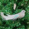 Glitter Feather Bird Ornament Sparkling Design with Clip Cute For Home Christmas Tree Decoration Festive Charm for Lightweight Plastic