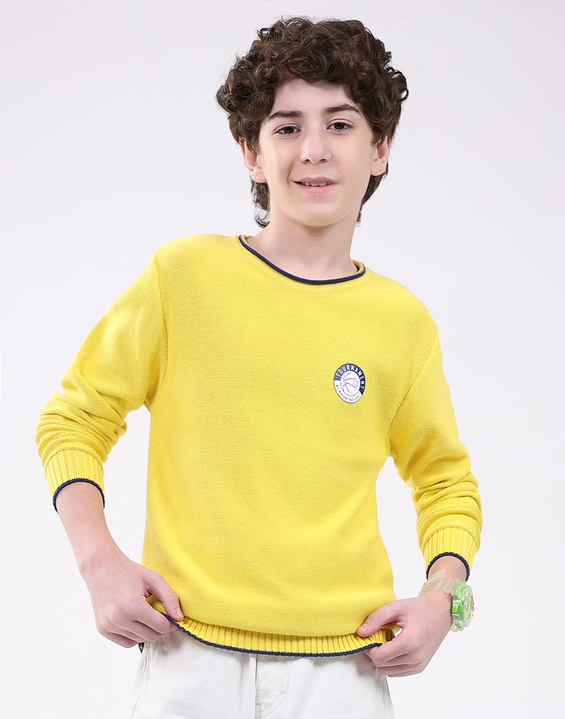 

Monte Carlo Boy s Round Neck Full Sleeve Pullover 4-5 Years жовтий