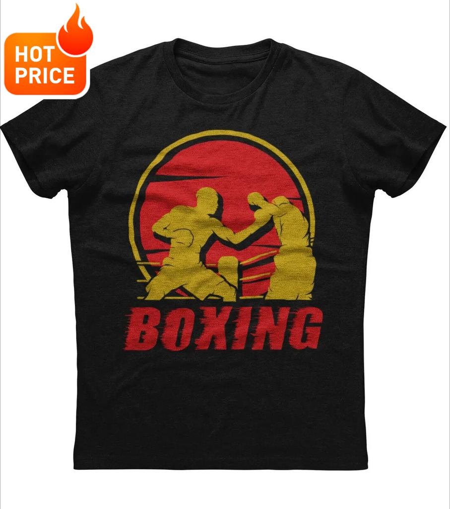 Distressed Classic Collegestyle Boxing TShirt 100 Cotton ONeck Short Sleeve Summer Casual Mens Tshirt Streetwear