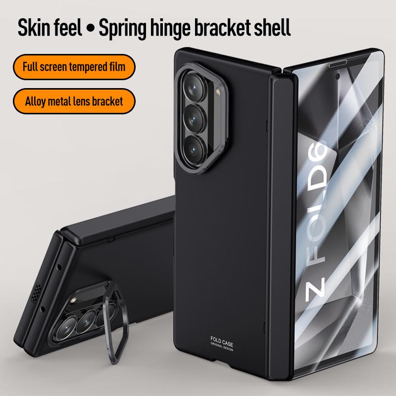 Magnetic Hinge Lens Hidden Bracket Phone Case For For Samsung Galaxy Z Fold 7 6 5G For Magsafe Screen Protect Film Shockproof Cover