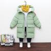 Winter Kids' Mid-Length Hooded Cotton Jacket - Korean Style, Thick and Cozy for Boys and Girls