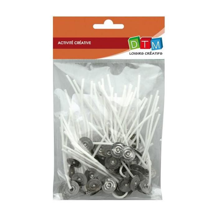 Candle Wicks - DTM - 50 Wicks - Height 70mm - Mixed - White