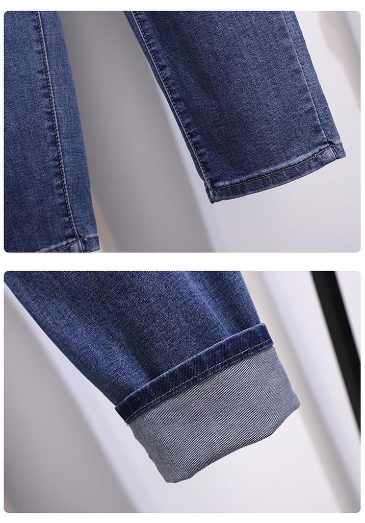Plus Size High Waist Denim Slimming Dad Pants - Casual and Loose Fit for Women