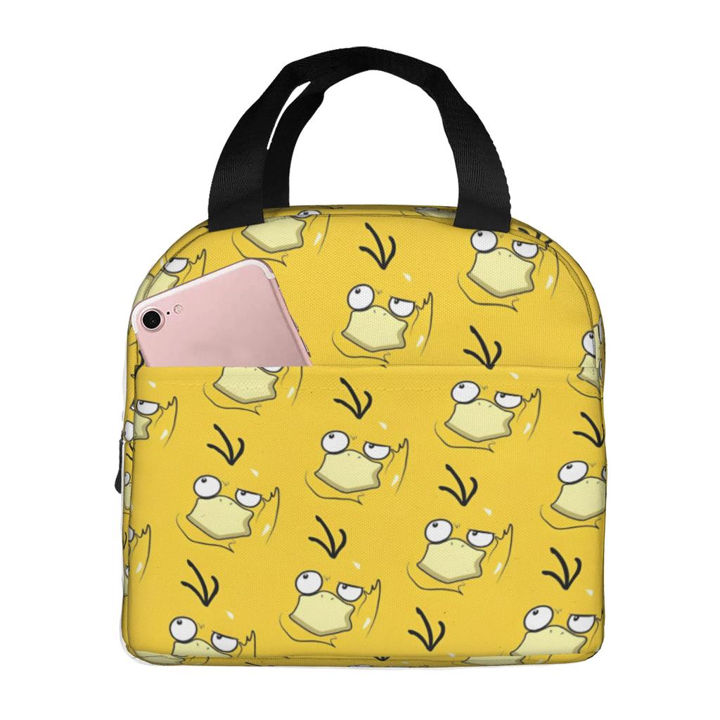 Custom P-Psyducks Insulated Lunch Tote Bag for Women Men Cartoon Resuable Cooler Thermal Bento Box Outdoor Camping Travel