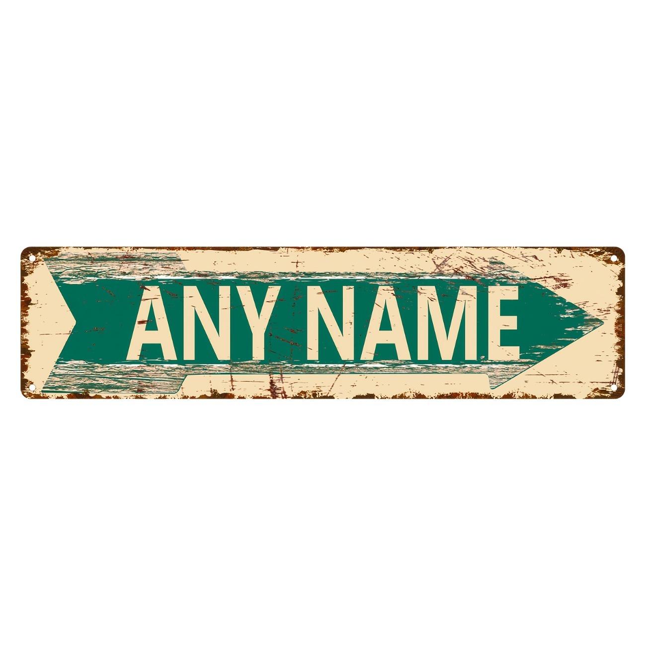 

Retro Metal Arrow Sign Personalized Custom Garage Bar Decor Wall Art зелений